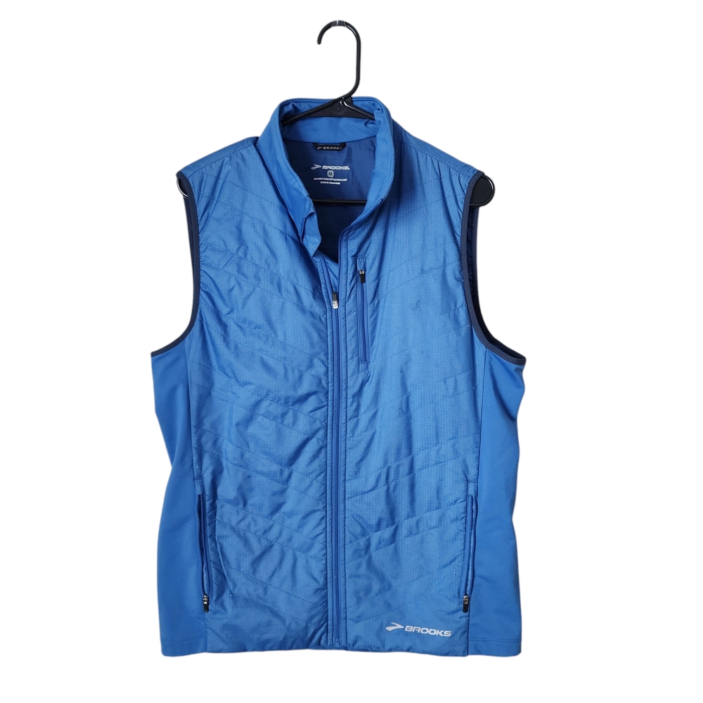 BROOKS run packable vest full zip Blue Quilted Vest size M